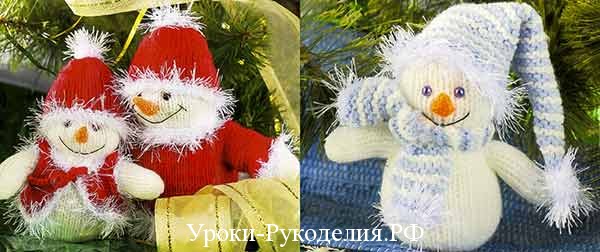 вязание снеговика, снеговик спицами, шапка для снеговика, нос морковка вязаный, декор нового года