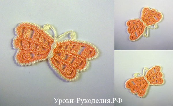 бабочка мотив схема фото, связать бабочку крючком
