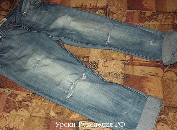 украсить старые джинсы